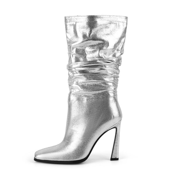 Square Toe High Heels Boots