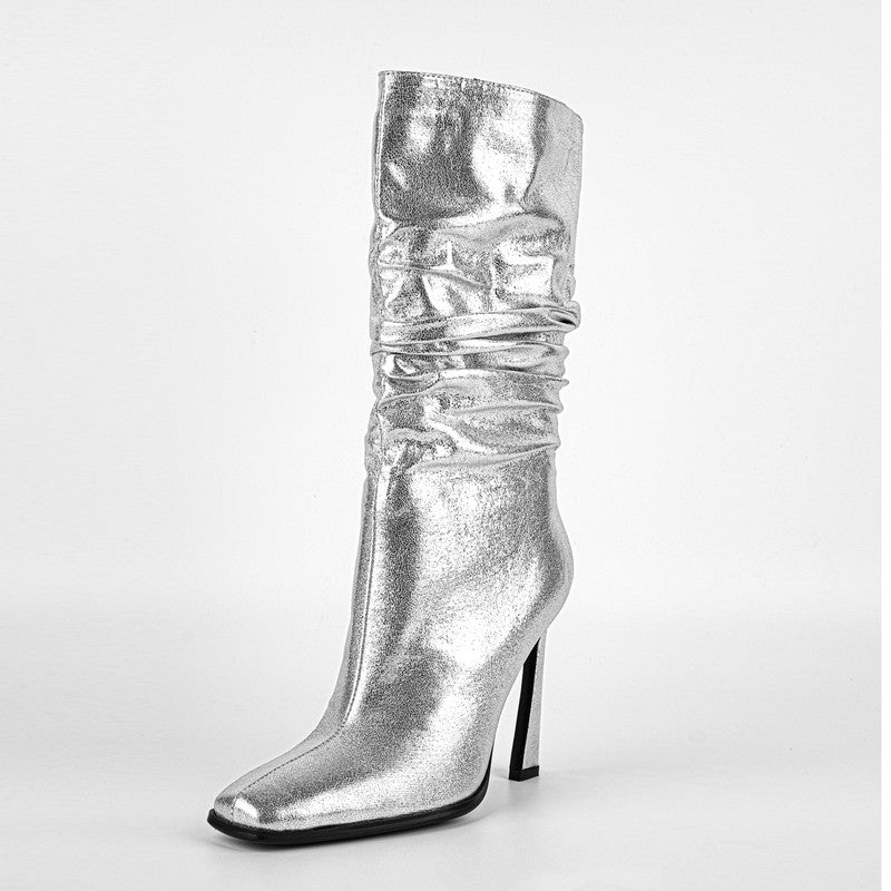 Square Toe High Heels Boots