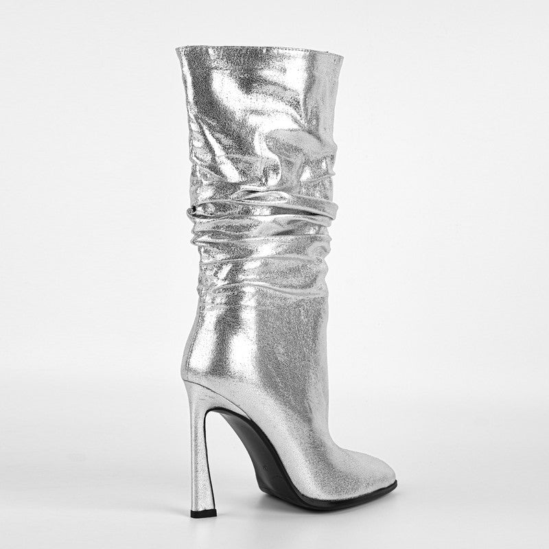 Square Toe High Heels Boots