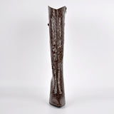 Poined Toe Patent Leather Knee High Boots