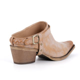 Poined Toe Buckle Ankle Boots