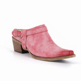 Poined Toe Buckle Ankle Boots