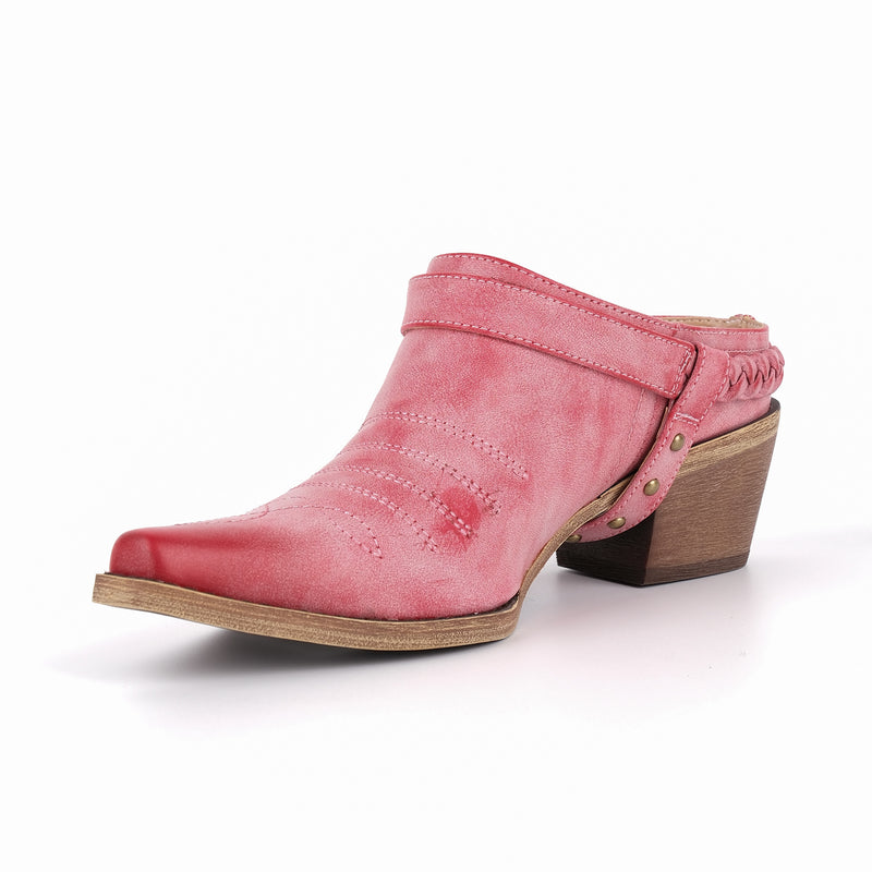 Poined Toe Buckle Ankle Boots