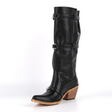 Poined Toe Lace Up Buckle Women Boots