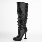 Patent Leather High Heel Boots