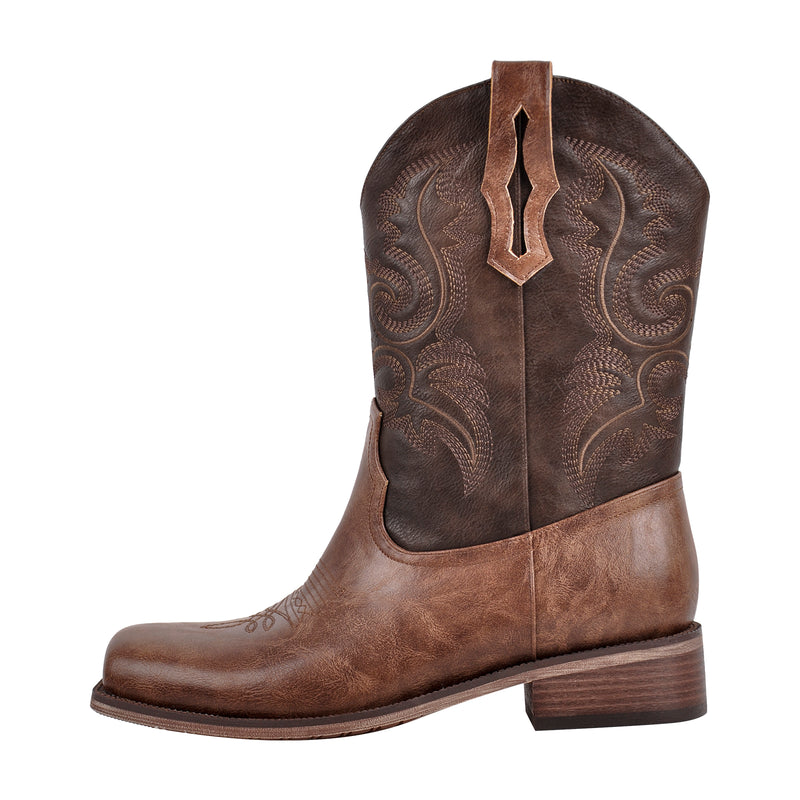 Cowboy Boots for Men Classic Western Style Embroidery Details