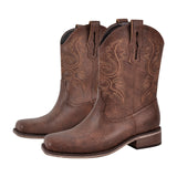 Cowboy Boots for Men Classic Western Style Embroidery Details