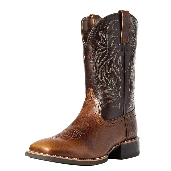 Square Toe Embroider Cowboy Western Men Boots