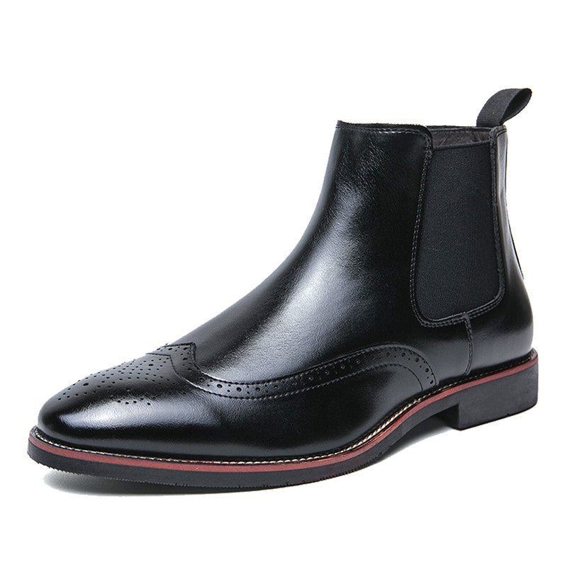 Pointed Toe Chunky Heel Men Boots