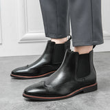 Pointed Toe Chunky Heel Men Boots