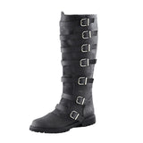 High top Round Toe Low Heel Buckle Men Boots