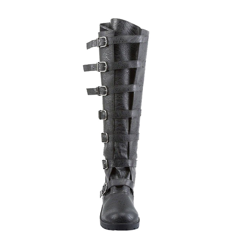 High top Round Toe Low Heel Buckle Men Boots