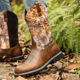 High top Round Toe Low Heel Printed Men Boots