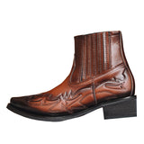 Pointed Toe Embroidery Dress Boots