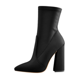 Pointed Toe High Heels Ankle Boots