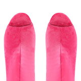 Peep Toe Suede boots Shaped Heel Knee High