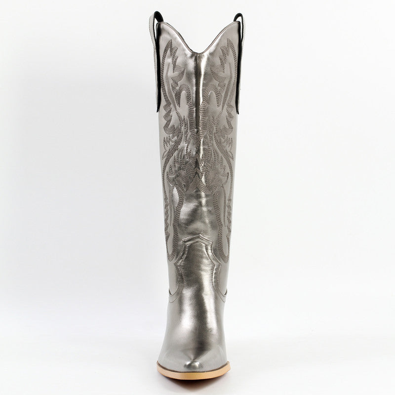 Pointed Toe Embroidered High heel Cowboy Boots