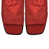 Glitter Open Toe Wedge Heel Boots