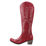Red Cowboy Western Embroidered Boots
