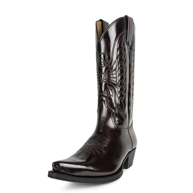 High Heel Western Cowboy Pointed Toe Men Boots